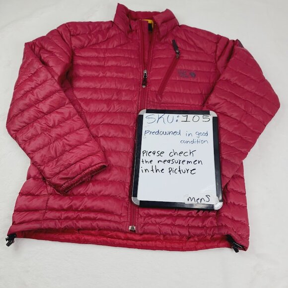 Mountain Hardwear Men's Red 800 Down Long Sleeve Padded Puffer Jacket Size L - Picture 12 of 12